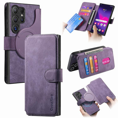 CaseNeo MagSafe RFID Anti-theft Retro Leather Phone Case, For Galaxy S25 Ultra 5G, For Galaxy S24 FE 5G, For Galaxy S24 Ultra 5G, For Galaxy S24+ 5G