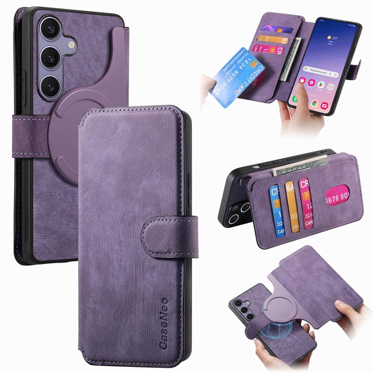 CaseNeo MagSafe RFID Anti-theft Retro Leather Phone Case, For Galaxy S25 FE 5G, For Galaxy S25 Edge 5G, For Galaxy S25 5G, For Galaxy S25+ 5G