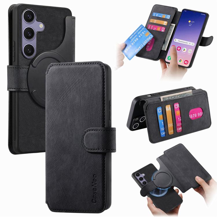 CaseNeo MagSafe RFID Anti-theft Retro Leather Phone Case, For Galaxy S25 FE 5G, For Galaxy S25 Edge 5G, For Galaxy S25 5G, For Galaxy S25+ 5G