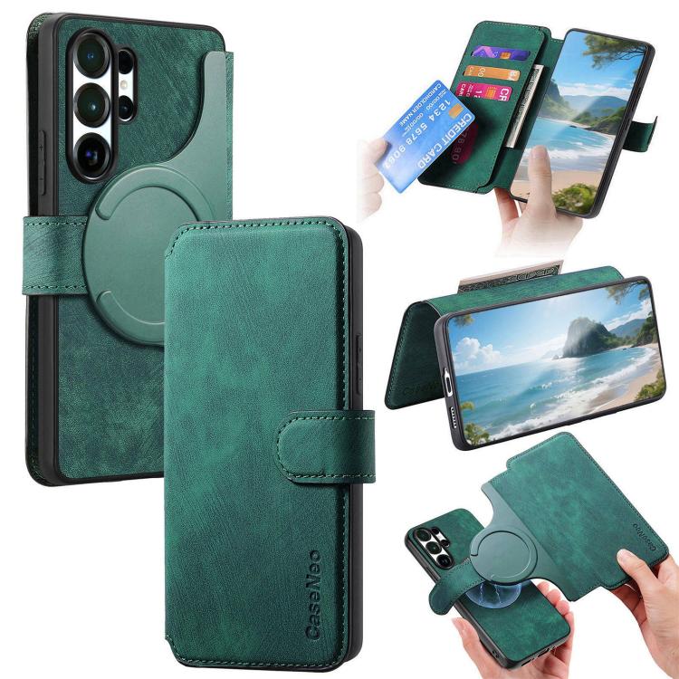 CaseNeo MagSafe RFID Anti-theft Retro Leather Phone Case, For Galaxy S26 FE 5G, For Galaxy S26+ 5G, For Galaxy S26 Ultra 5G, For Galaxy S26 5G
