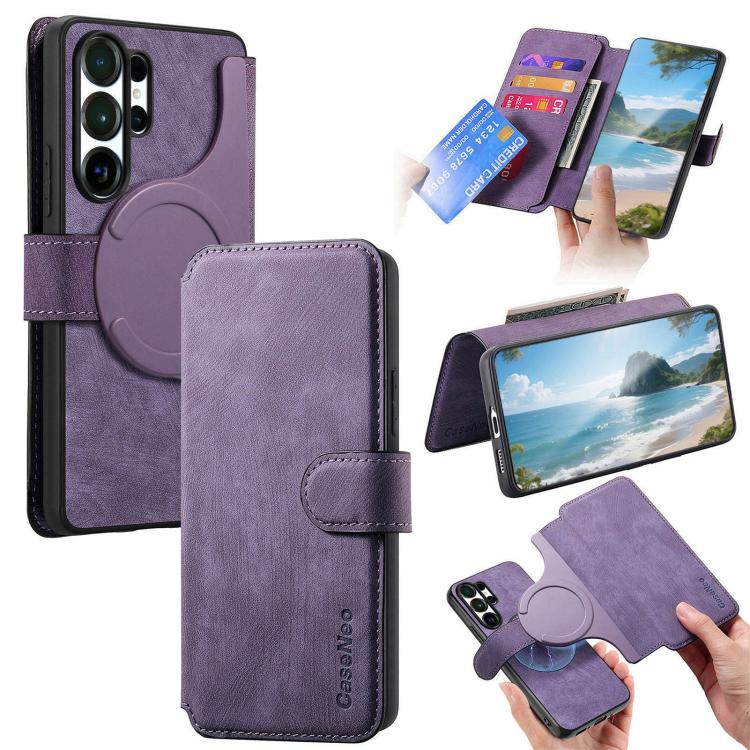 CaseNeo MagSafe RFID Anti-theft Retro Leather Phone Case, For Galaxy S26 FE 5G, For Galaxy S26+ 5G, For Galaxy S26 Ultra 5G, For Galaxy S26 5G