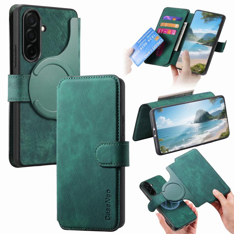 CaseNeo MagSafe RFID Anti-theft Retro Leather Phone Case, For Galaxy S26 FE 5G, For Galaxy S26+ 5G, For Galaxy S26 Ultra 5G, For Galaxy S26 5G