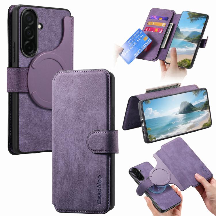CaseNeo MagSafe RFID Anti-theft Retro Leather Phone Case, For Galaxy S26 FE 5G, For Galaxy S26+ 5G, For Galaxy S26 Ultra 5G, For Galaxy S26 5G