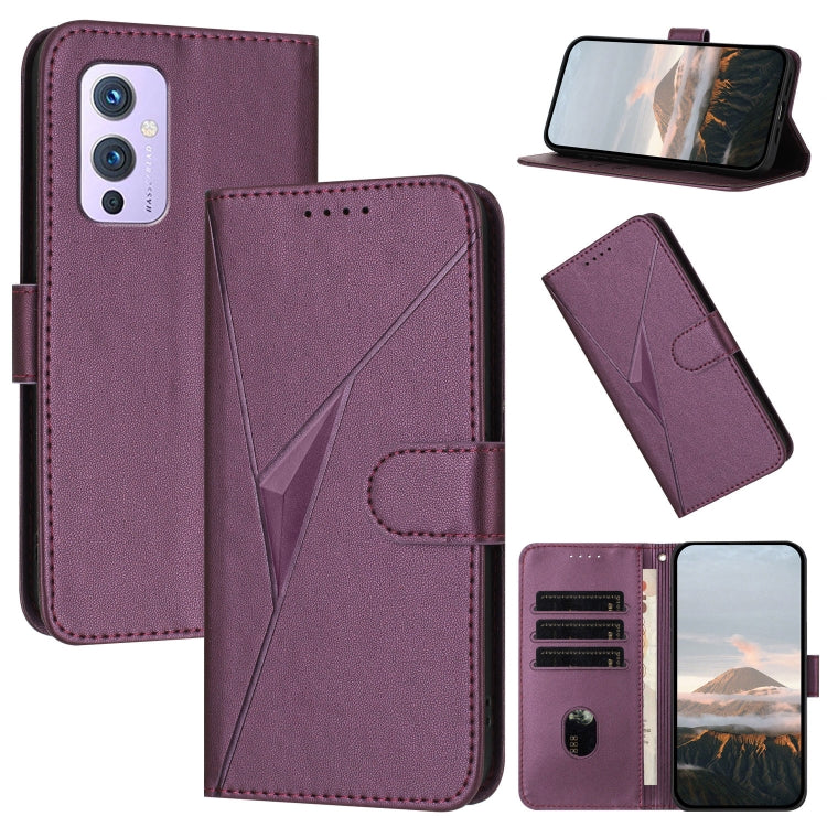 Triangle Pattern Buckle Clasp Leather Phone Case, For OnePlus 9 Pro, For OnePlus 9