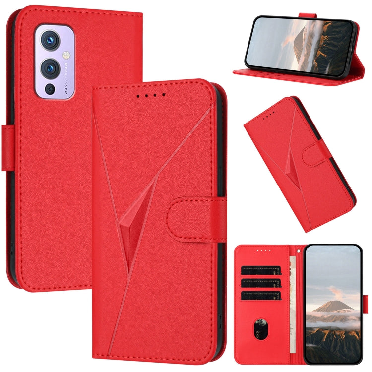 Triangle Pattern Buckle Clasp Leather Phone Case, For OnePlus 9 Pro, For OnePlus 9