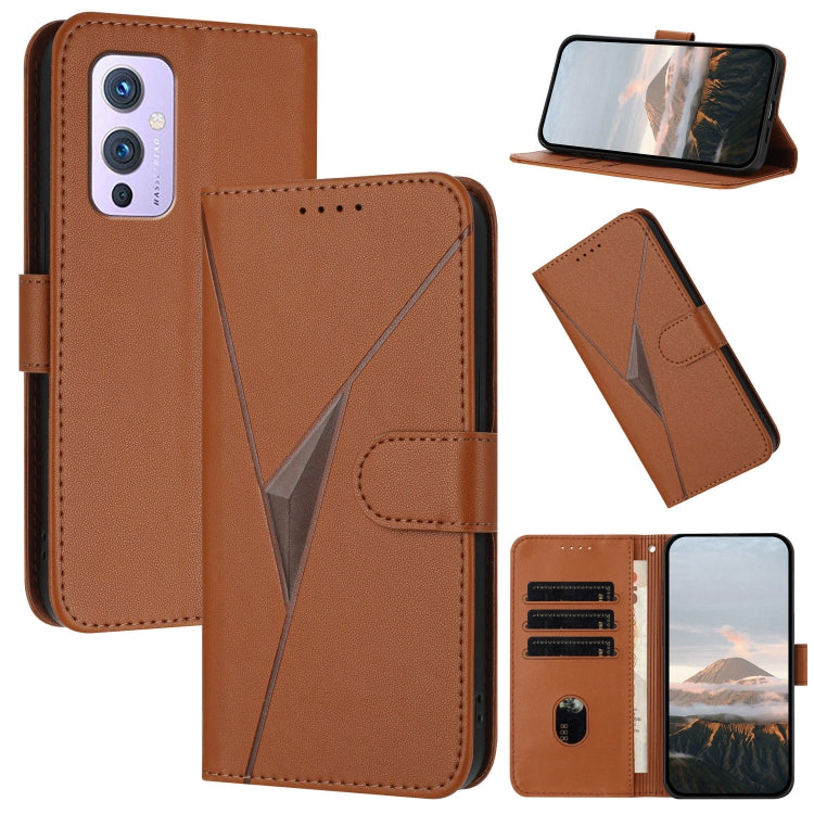 Triangle Pattern Buckle Clasp Leather Phone Case, For OnePlus 9 Pro, For OnePlus 9