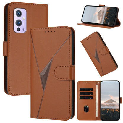 Triangle Pattern Buckle Clasp Leather Phone Case, For OnePlus 9 Pro, For OnePlus 9