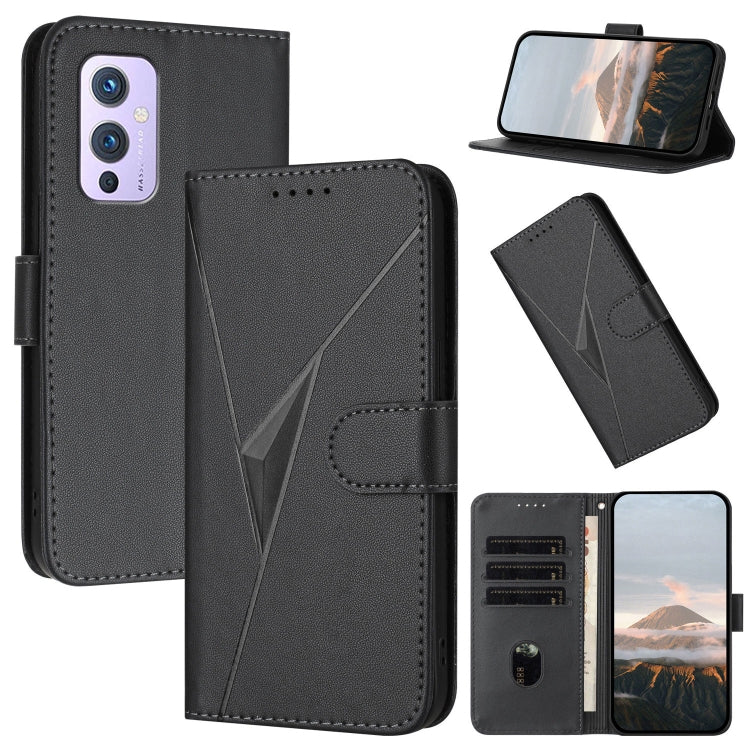 Triangle Pattern Buckle Clasp Leather Phone Case, For OnePlus 9 Pro, For OnePlus 9