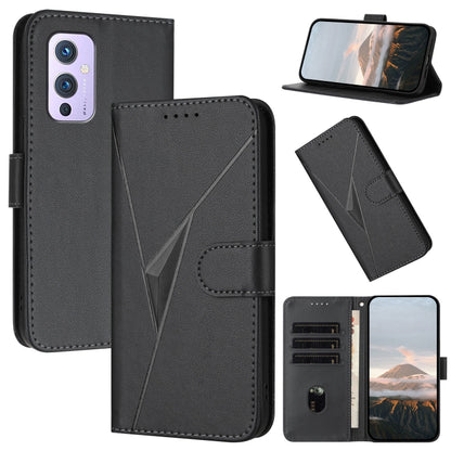 Triangle Pattern Buckle Clasp Leather Phone Case, For OnePlus 9 Pro, For OnePlus 9
