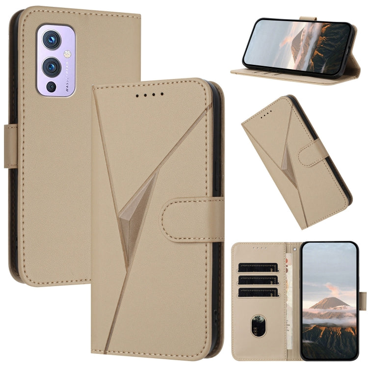 Triangle Pattern Buckle Clasp Leather Phone Case, For OnePlus 9 Pro, For OnePlus 9