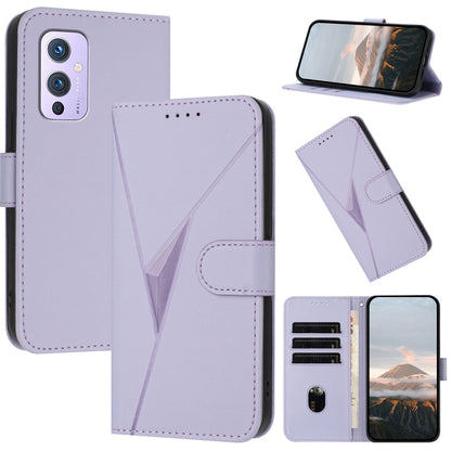 Triangle Pattern Buckle Clasp Leather Phone Case, For OnePlus 9 Pro, For OnePlus 9