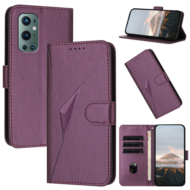Triangle Pattern Buckle Clasp Leather Phone Case, For OnePlus 9 Pro, For OnePlus 9