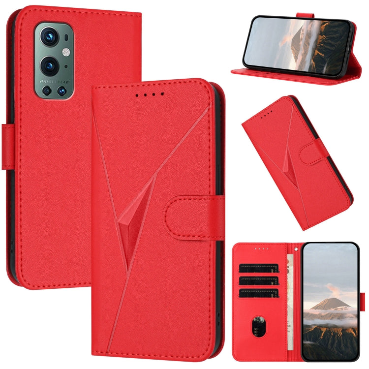 Triangle Pattern Buckle Clasp Leather Phone Case, For OnePlus 9 Pro, For OnePlus 9
