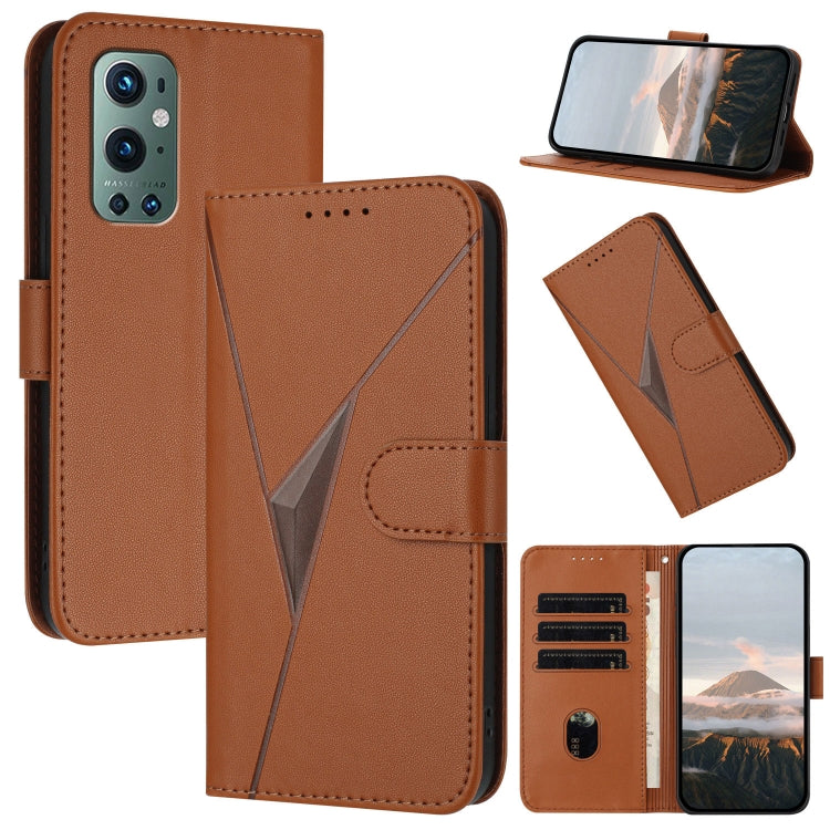 Triangle Pattern Buckle Clasp Leather Phone Case, For OnePlus 9 Pro, For OnePlus 9