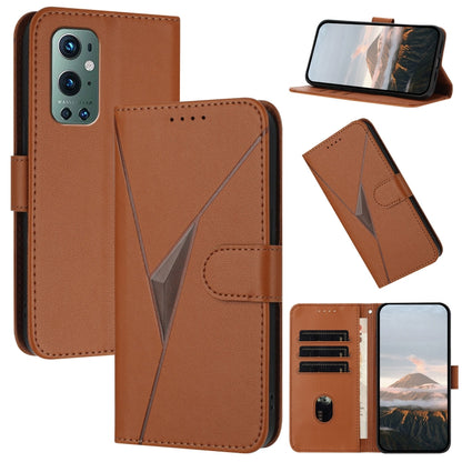 Triangle Pattern Buckle Clasp Leather Phone Case, For OnePlus 9 Pro, For OnePlus 9