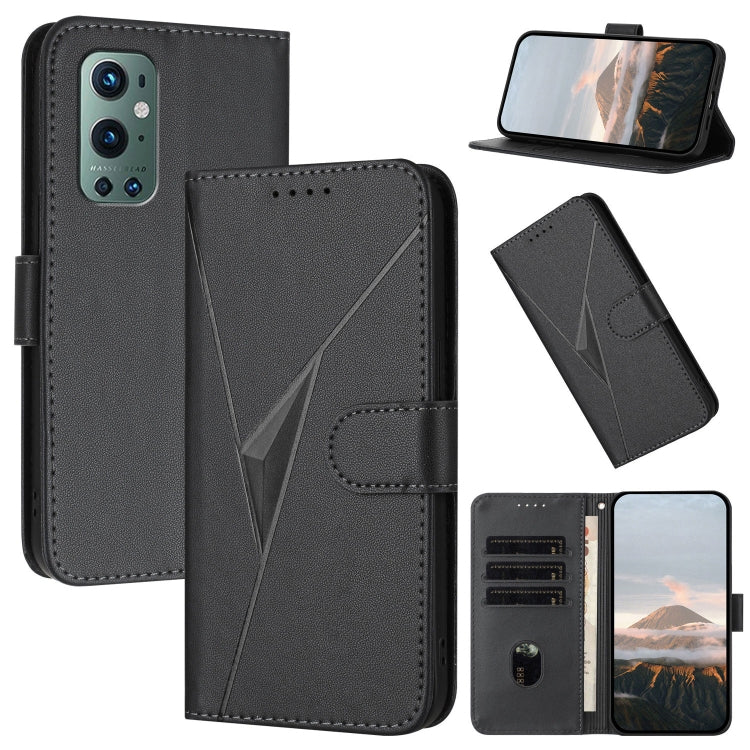 Triangle Pattern Buckle Clasp Leather Phone Case, For OnePlus 9 Pro, For OnePlus 9