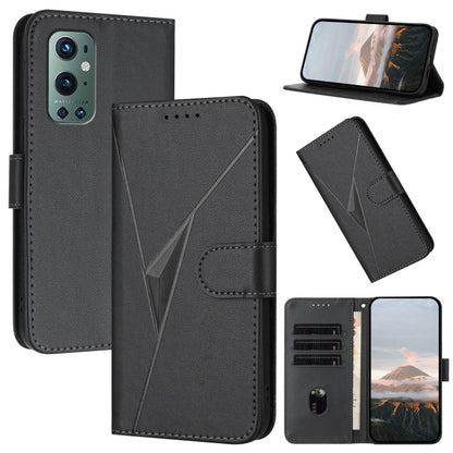 Triangle Pattern Buckle Clasp Leather Phone Case, For OnePlus 9 Pro, For OnePlus 9
