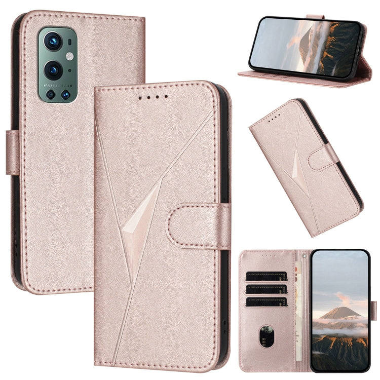 Triangle Pattern Buckle Clasp Leather Phone Case, For OnePlus 9 Pro, For OnePlus 9