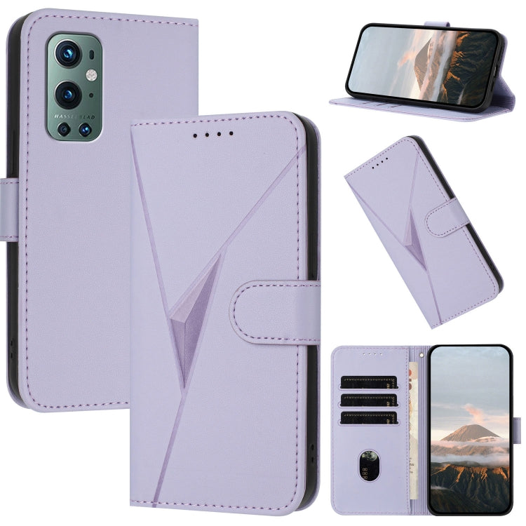 Triangle Pattern Buckle Clasp Leather Phone Case, For OnePlus 9 Pro, For OnePlus 9