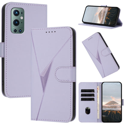 Triangle Pattern Buckle Clasp Leather Phone Case, For OnePlus 9 Pro, For OnePlus 9