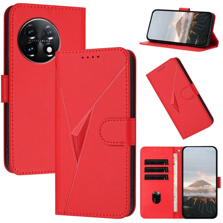 Triangle Pattern Buckle Clasp Leather Phone Case, For OnePlus 12, For OnePlus Nord 3, For OnePlus 11