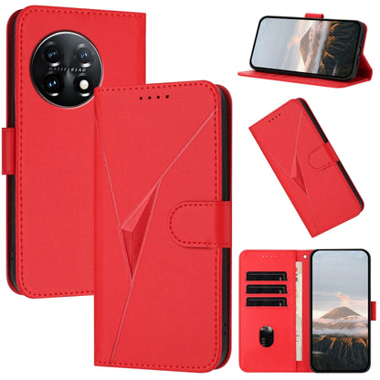 Triangle Pattern Buckle Clasp Leather Phone Case, For OnePlus 12, For OnePlus Nord 3, For OnePlus 11