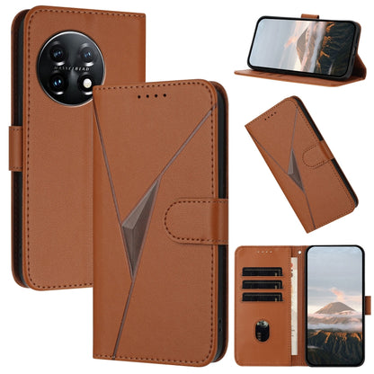 Triangle Pattern Buckle Clasp Leather Phone Case, For OnePlus 12, For OnePlus Nord 3, For OnePlus 11