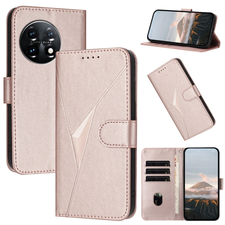 Triangle Pattern Buckle Clasp Leather Phone Case, For OnePlus 12, For OnePlus Nord 3, For OnePlus 11