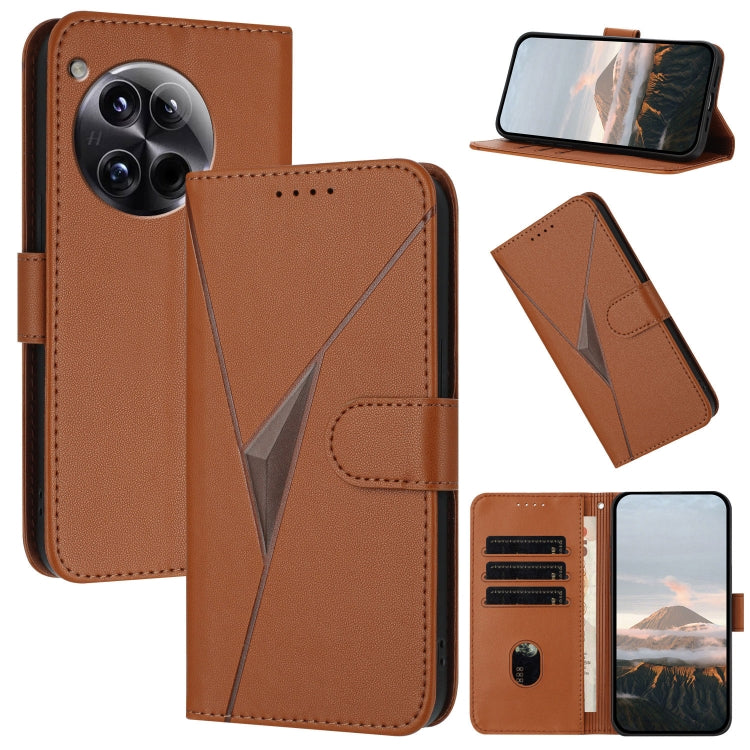 Triangle Pattern Buckle Clasp Leather Phone Case, For OnePlus 12, For OnePlus Nord 3, For OnePlus 11
