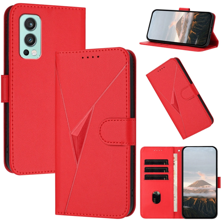 Triangle Pattern Buckle Clasp Leather Phone Case, For OnePlus 9R, OnePlus Nord CE 5G, For OnePlus Nord 2 5G