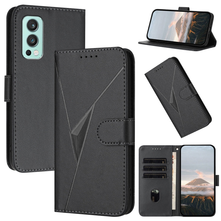 Triangle Pattern Buckle Clasp Leather Phone Case, For OnePlus 9R, OnePlus Nord CE 5G, For OnePlus Nord 2 5G