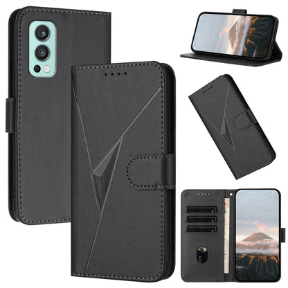 Triangle Pattern Buckle Clasp Leather Phone Case, For OnePlus 9R, OnePlus Nord CE 5G, For OnePlus Nord 2 5G