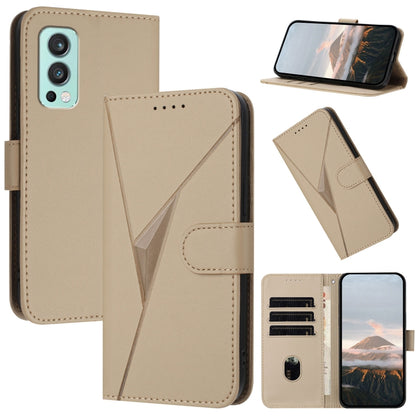Triangle Pattern Buckle Clasp Leather Phone Case, For OnePlus 9R, OnePlus Nord CE 5G, For OnePlus Nord 2 5G