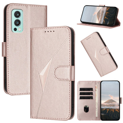 Triangle Pattern Buckle Clasp Leather Phone Case, For OnePlus 9R, OnePlus Nord CE 5G, For OnePlus Nord 2 5G
