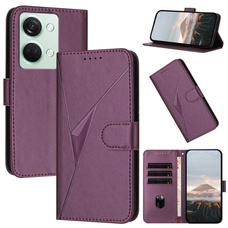 Triangle Pattern Buckle Clasp Leather Phone Case, For OnePlus 12, For OnePlus Nord 3, For OnePlus 11