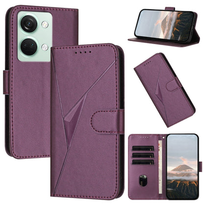 Triangle Pattern Buckle Clasp Leather Phone Case, For OnePlus 12, For OnePlus Nord 3, For OnePlus 11