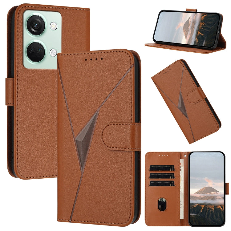 Triangle Pattern Buckle Clasp Leather Phone Case, For OnePlus 12, For OnePlus Nord 3, For OnePlus 11