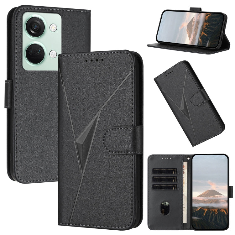 Triangle Pattern Buckle Clasp Leather Phone Case, For OnePlus 12, For OnePlus Nord 3, For OnePlus 11