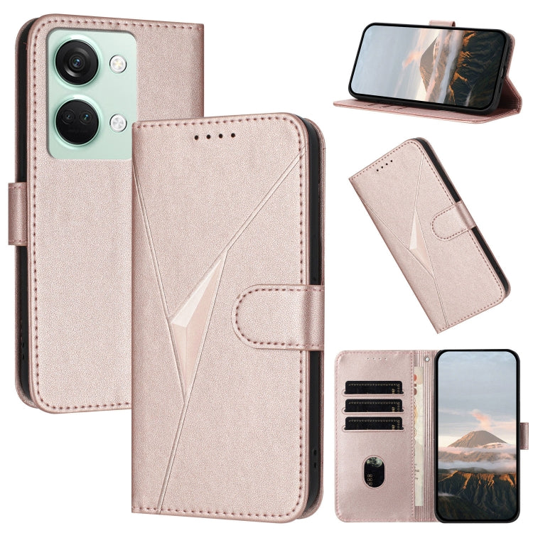 Triangle Pattern Buckle Clasp Leather Phone Case, For OnePlus 12, For OnePlus Nord 3, For OnePlus 11