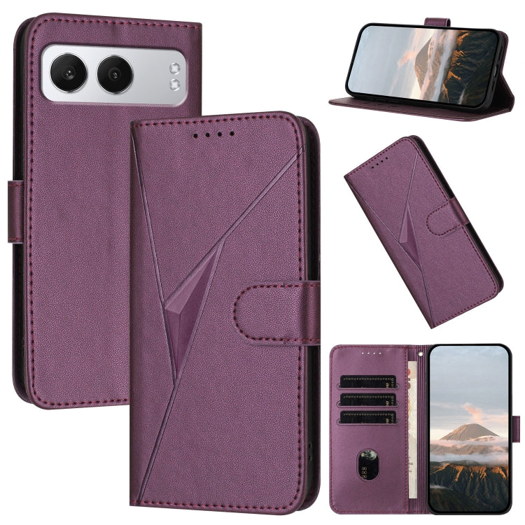 Triangle Pattern Buckle Clasp Leather Phone Case, For OnePlus 13T, For OnePlus Ace 5 / 13R Global, For OnePlus Nord 4
