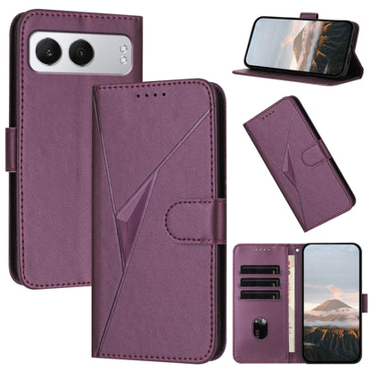 Triangle Pattern Buckle Clasp Leather Phone Case, For OnePlus 13T, For OnePlus Ace 5 / 13R Global, For OnePlus Nord 4