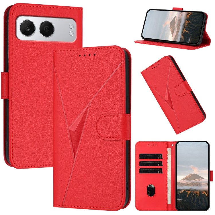 Triangle Pattern Buckle Clasp Leather Phone Case, For OnePlus 13T, For OnePlus Ace 5 / 13R Global, For OnePlus Nord 4