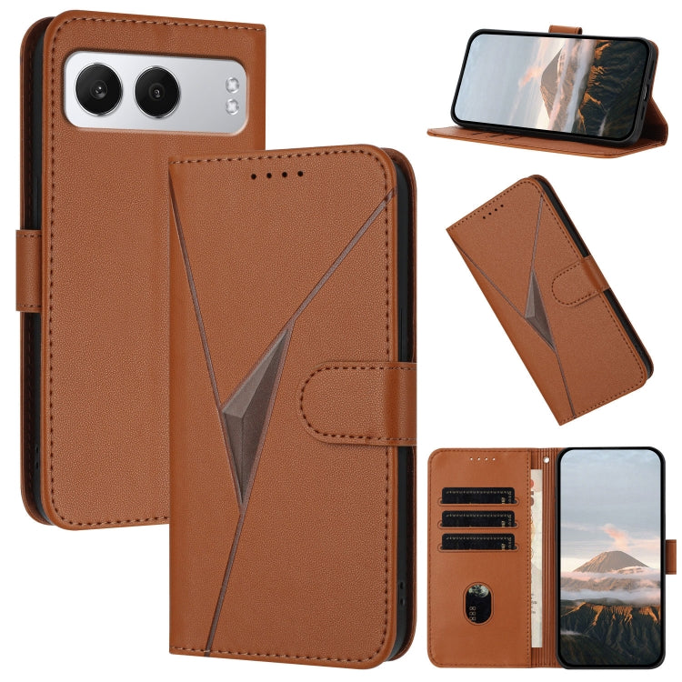 Triangle Pattern Buckle Clasp Leather Phone Case, For OnePlus 13T, For OnePlus Ace 5 / 13R Global, For OnePlus Nord 4