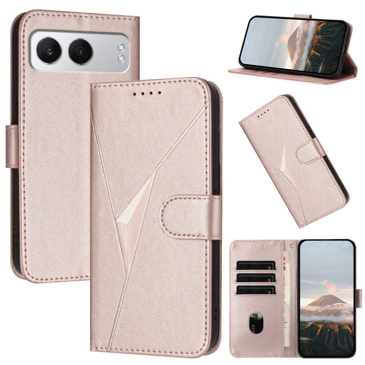 Triangle Pattern Buckle Clasp Leather Phone Case, For OnePlus 13T, For OnePlus Ace 5 / 13R Global, For OnePlus Nord 4