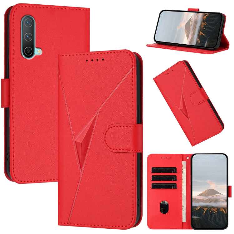 Triangle Pattern Buckle Clasp Leather Phone Case, For OnePlus 9R, OnePlus Nord CE 5G, For OnePlus Nord 2 5G