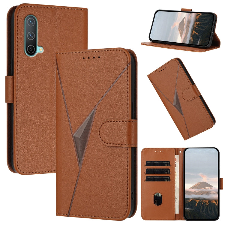 Triangle Pattern Buckle Clasp Leather Phone Case, For OnePlus 9R, OnePlus Nord CE 5G, For OnePlus Nord 2 5G