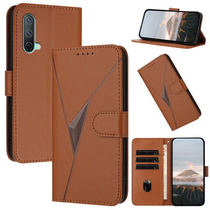 Triangle Pattern Buckle Clasp Leather Phone Case, For OnePlus 9R, OnePlus Nord CE 5G, For OnePlus Nord 2 5G
