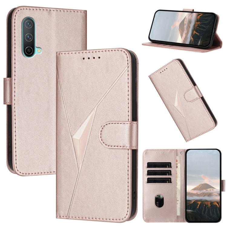 Triangle Pattern Buckle Clasp Leather Phone Case, For OnePlus 9R, OnePlus Nord CE 5G, For OnePlus Nord 2 5G