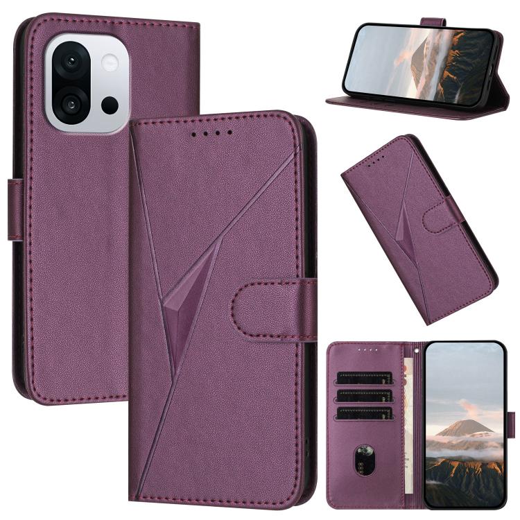 Triangle Pattern Buckle Clasp Leather Phone Case, For OnePlus 13T, For OnePlus Ace 5 / 13R Global, For OnePlus Nord 4