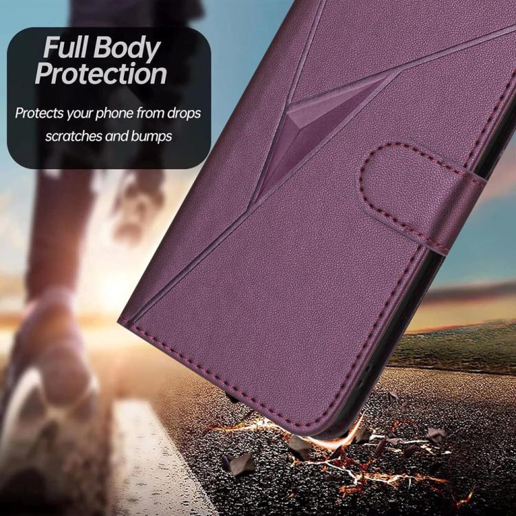 Triangle Pattern Buckle Clasp Leather Phone Case, For OnePlus 13T, For OnePlus Ace 5 / 13R Global, For OnePlus Nord 4